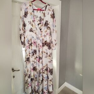 Xtaren White Long Sleeve Wrap Sundress Perfert For Summer